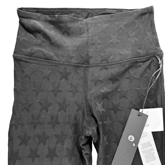 Mono B Black Star Embossed Leggings Women’s Size Small NWT High Waist Activewer - Picture 5 of 8